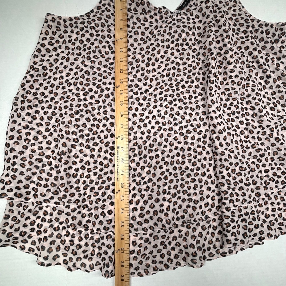 Lane Bryant Leopard Print Sleeveless Ruffle Tank Top Blouse 18 Relaxed Vneck NEW - Picture 5 of 8
